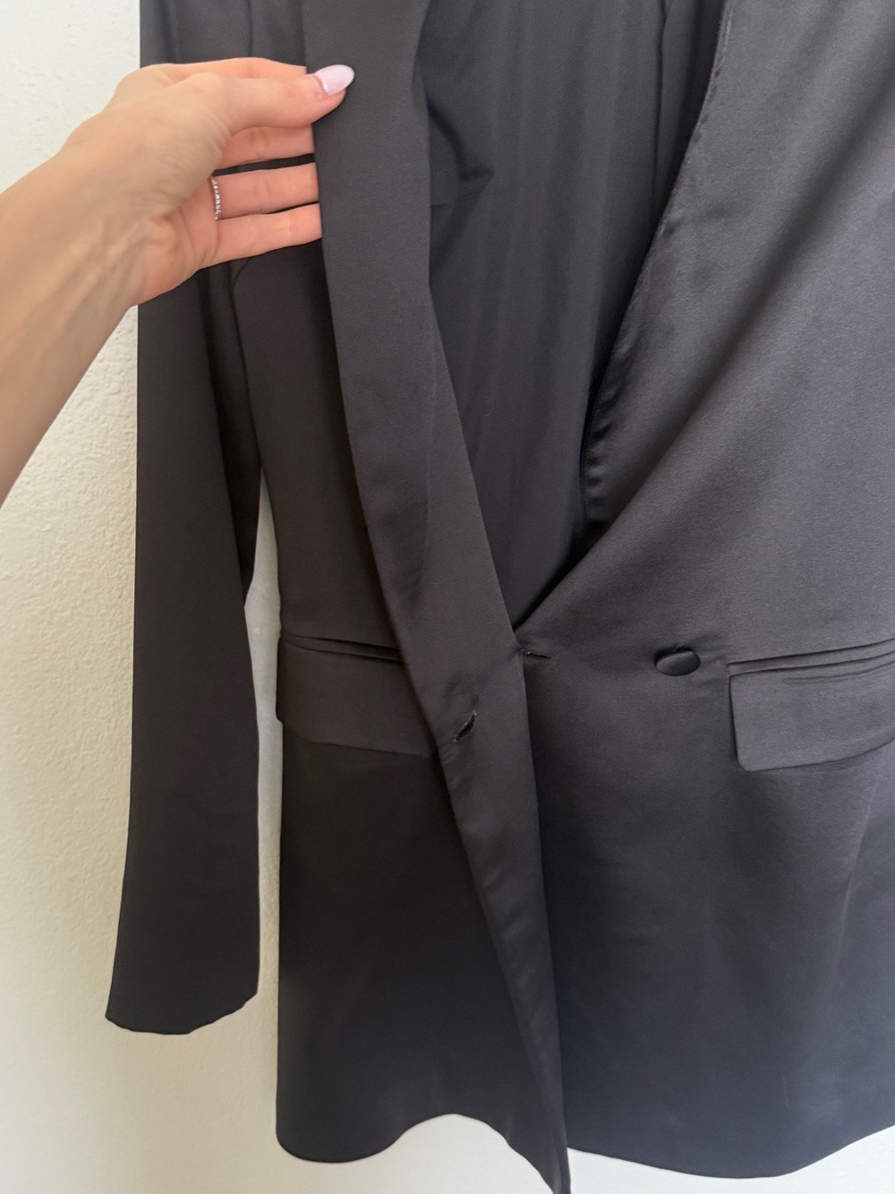 Superdown Miley Blazer Dress Satin Tuxedo Mini Black S - Picture 7 of 12